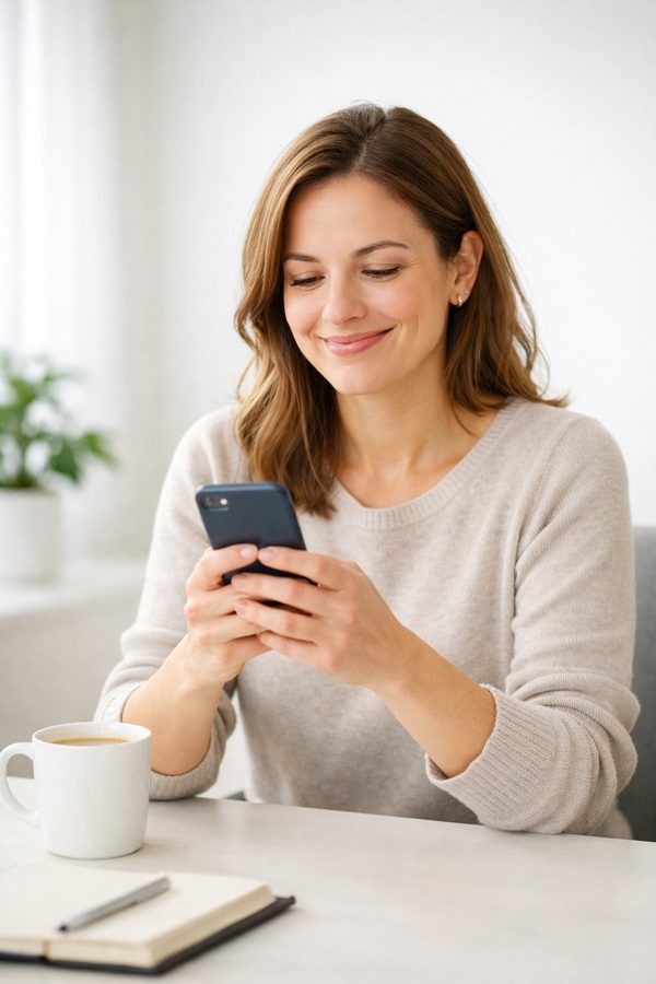 Γυναίκα στέλνει πρόσκληση