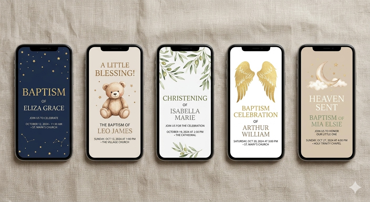5 ιδέες για ηλεκτρονικό προσκλητήριο βάφτισης